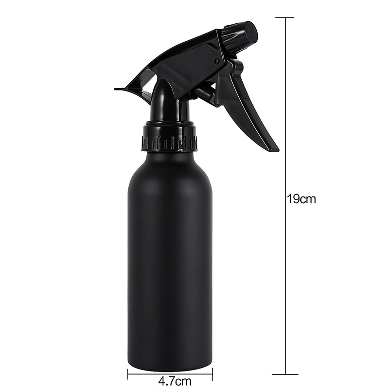 200ml Black Hair Spray Bottle #3, 19×4.7cm Lightweight Salon Mist