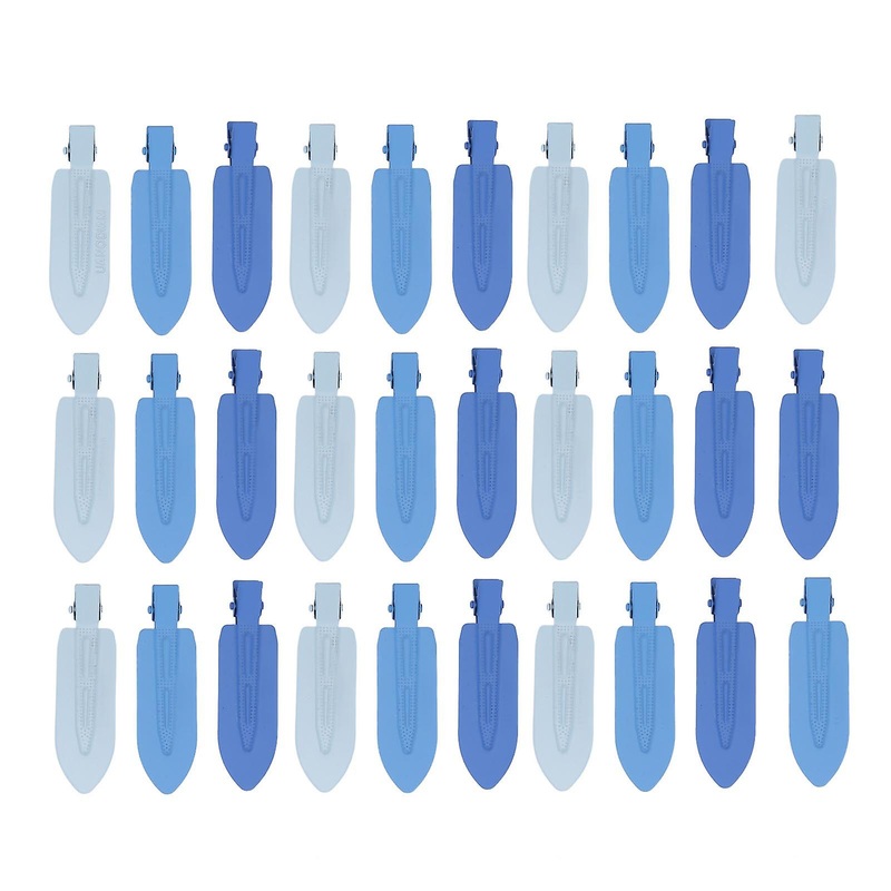 30PCS Leaf Shape Hair Duck Clips Hair Fixing Creaseless Barrettes Hair Styling Accessories for Makeup Blue