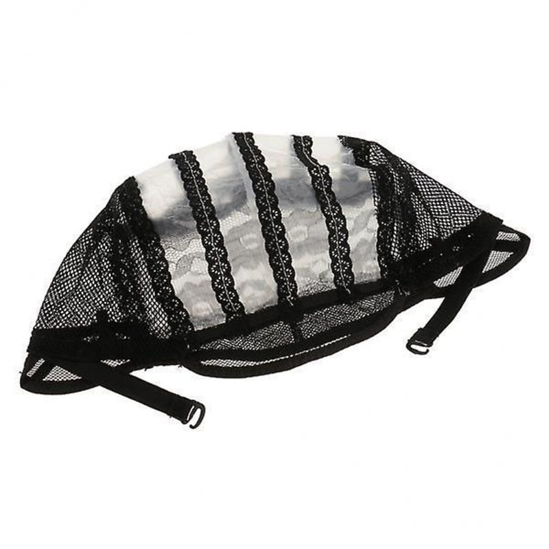 4xWig Making Base Inner Cap Adjustable Weave Breathable Weaving Lace Net Black