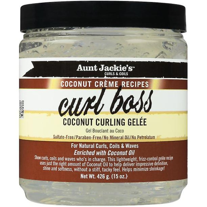 Aunt Jackie’s Curls & Coils Shine Enhancing Jar Hair Styling Gel With Coconut Oil, 15 Oz