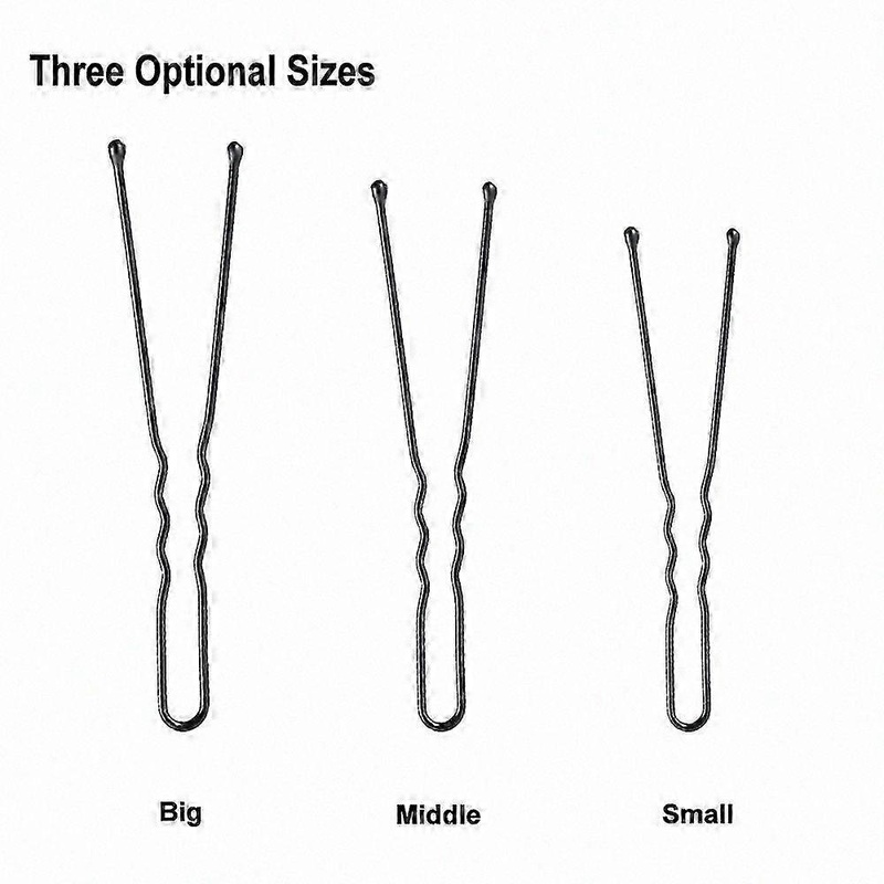 Black U-Shaped Hairpins for Women, 300 Pack, Non-Slip Thin Bobby Pins for Secure Styling