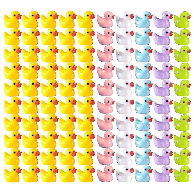 Realistic Shape 100 Pcs Tiny Ducks Set for Christmas Birthday Party Children’s Day