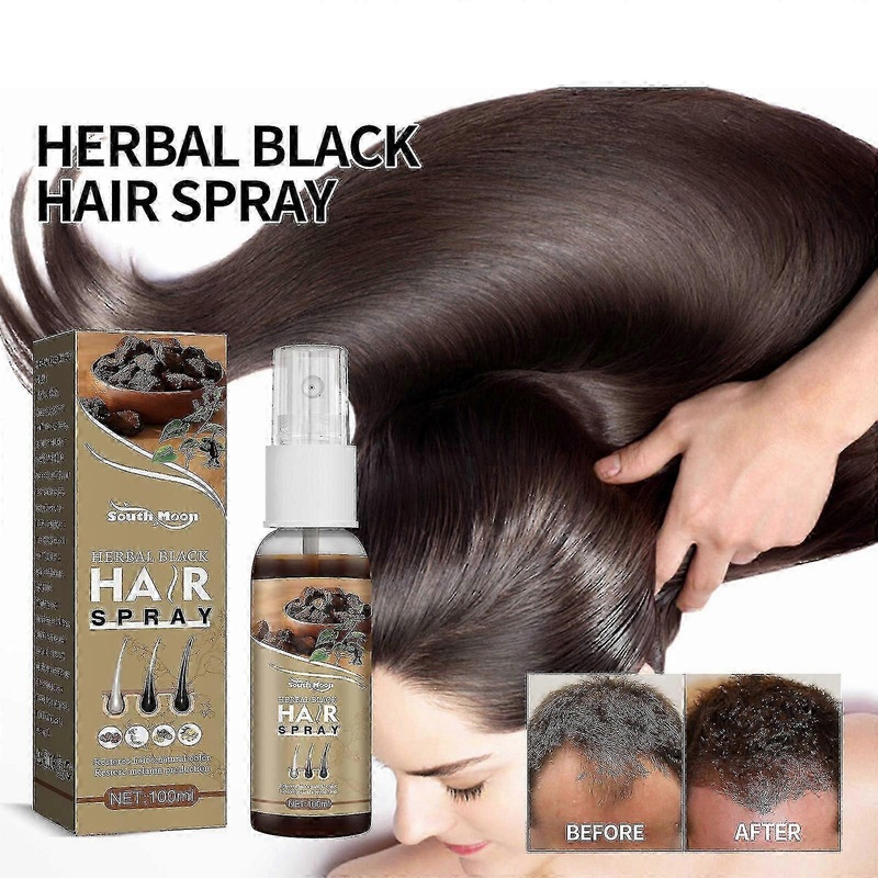South Moon Herbal Black Hair Spray White to Black Hair Liquid Plant Herbal Extract Deep Moisturizing Hair Liquid