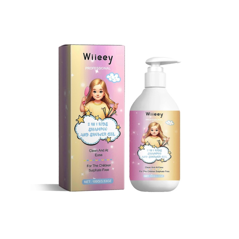 Wiieey 2-in-1 shampoo and body wash repair dry hair ends, scalp massage, gentle cleaning, smooth hair care