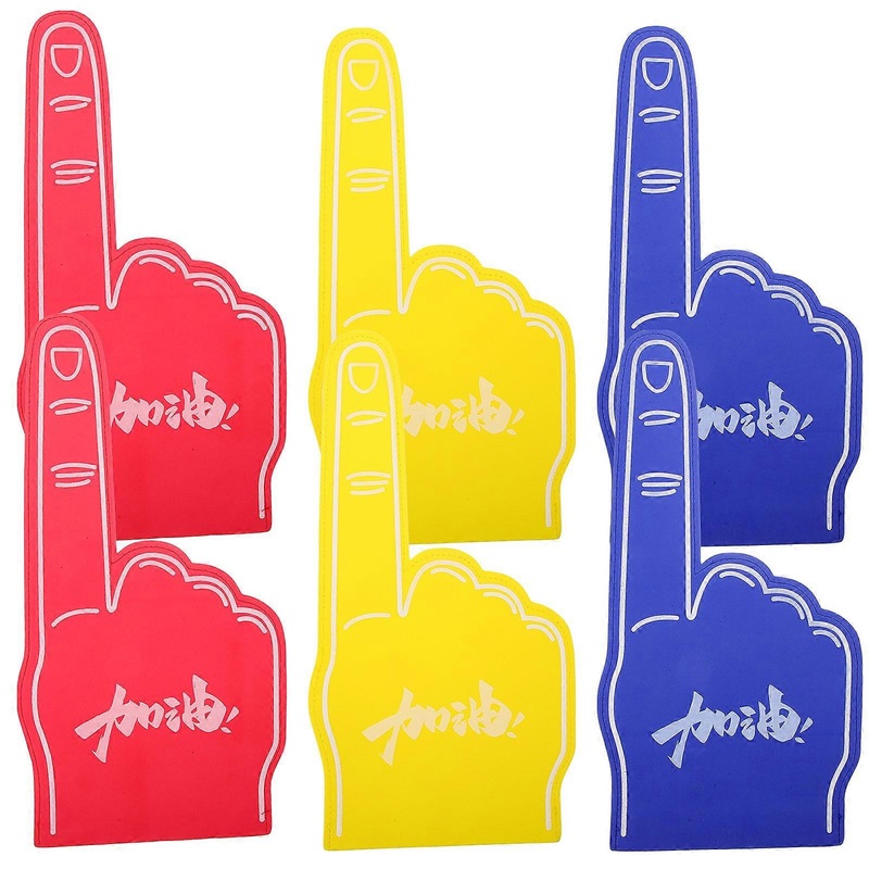 6pcs  Foams Finger for Sports Events Sports Party Foams Finger Competitive Events Supplies