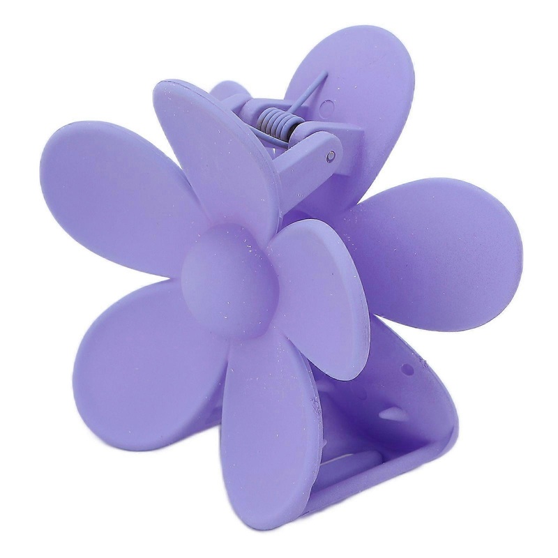 Plastic Jaw Clip Double Lock Tooth Matt Flower Shaped Non Slip Catch Hairpin AccessoriesLight Purple