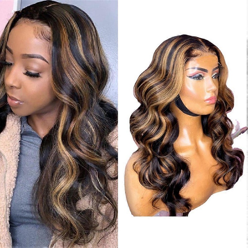 Women’s Wig Black Gradient Brown Mid Length Curly Wig Wavy Synthetic Wig Headgear for Festivals
