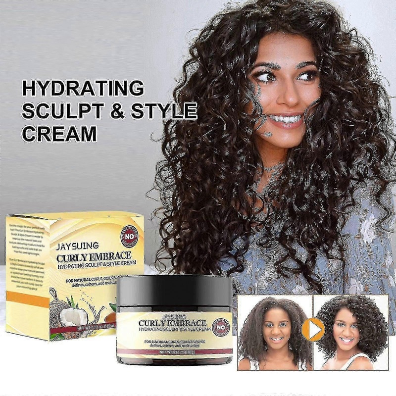 1pc Jaysuing Moisturizing Styling Cream Fluffy Curly Hair Styling Hydrating Moisturizing Moisturizing Luster Repair Hair Frizz |