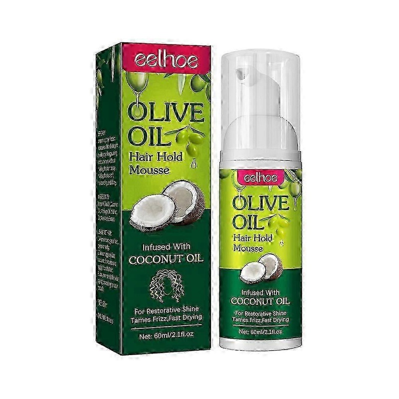 2PC EELHOE Olive Oil Hair Styling Mousse Moisturizing Elastic Curly Hair Styling -4258198489893