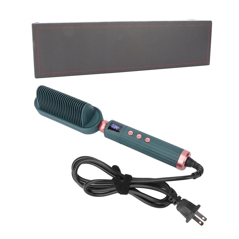 Negative Ions Electric Comb Hair Straightening Curling Hair Styling Brush Tool 110?240VUS Plug