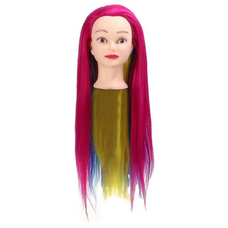 Professional Colorful Wig Hairdressing Mannequin Head Hair Styling Practice Training Head