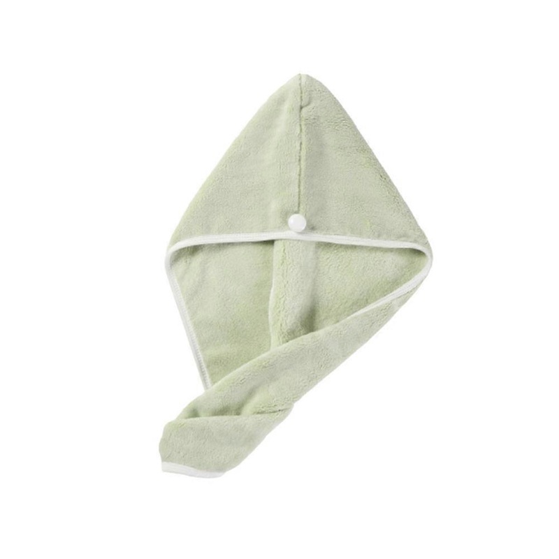 1Pc Fashion Hair Drying Towel Caps Practical Water Absorption Towel Hat Bath Caps for Home Bathroom(Light Green)