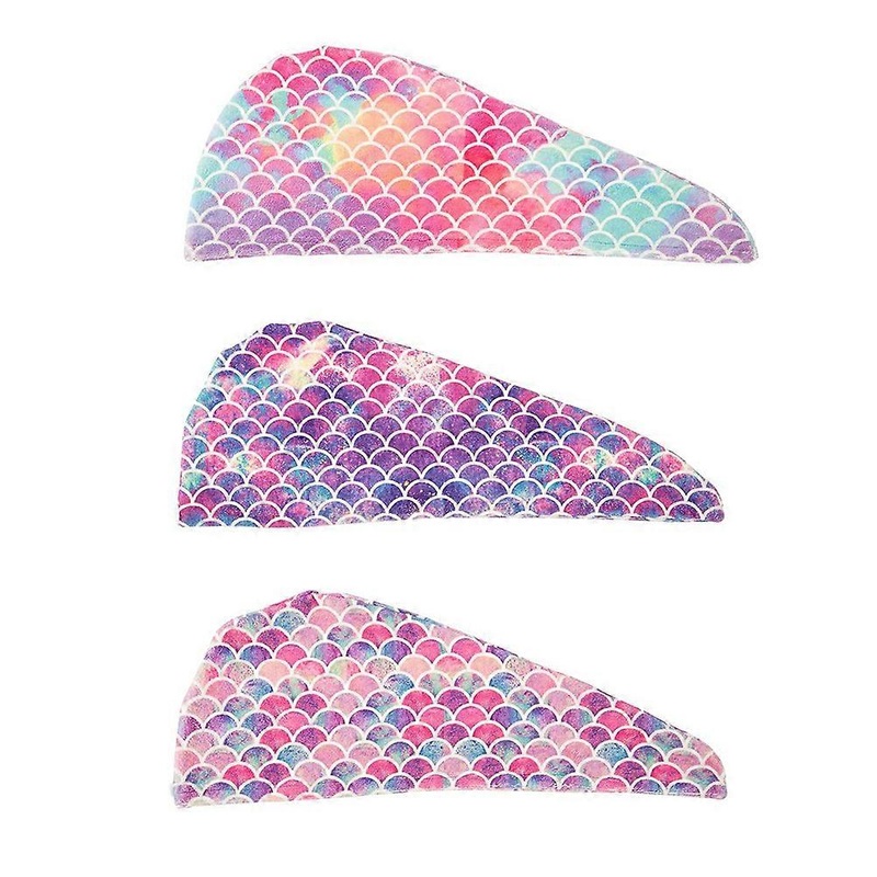 3 Pcs Microfiber Washcloth Hair Wraps Towels Drying Head Wrap Hair Drying Hat Cartoon Quick Drying Headwrap