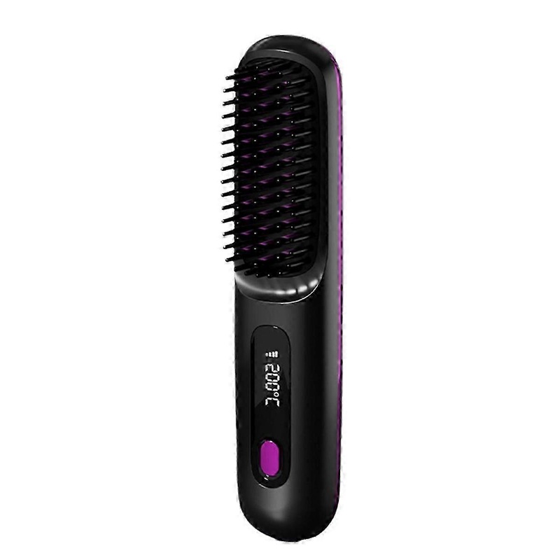 LCD USB Charging Heating Curling Power Comb Hair Straightener Wireless Portable Portable Hair Straig
