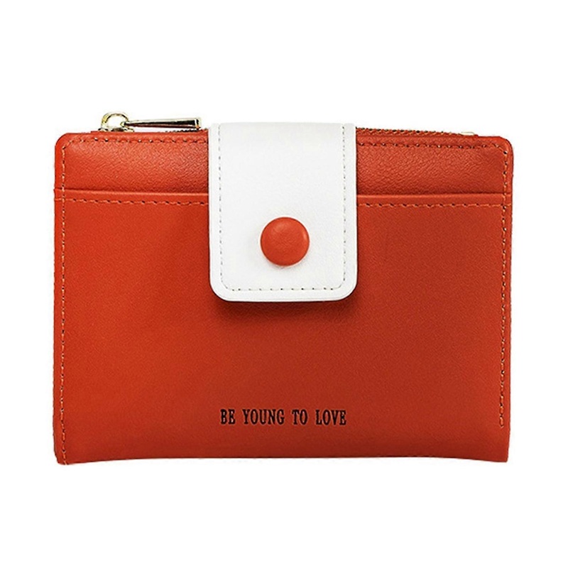 Women’s Fashion Simple Student Short Coin Purse Zipper Design Buckle Design Suitable for Dating
