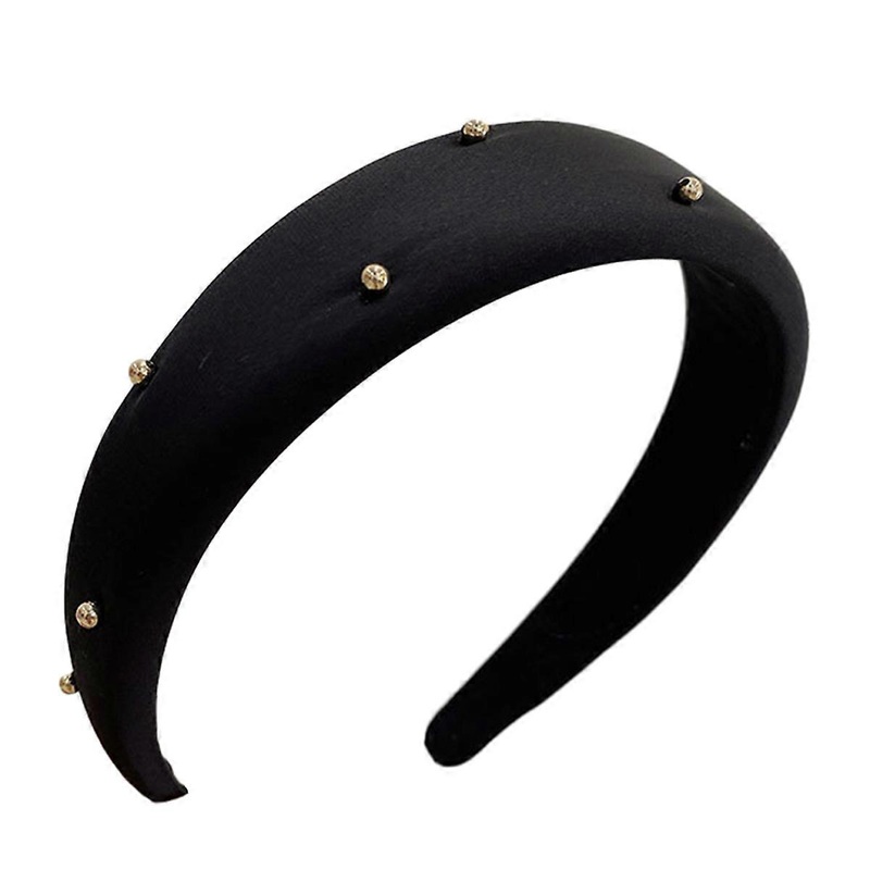 1pcs simple style sponge wide edge headband Handmade beaded high head headband