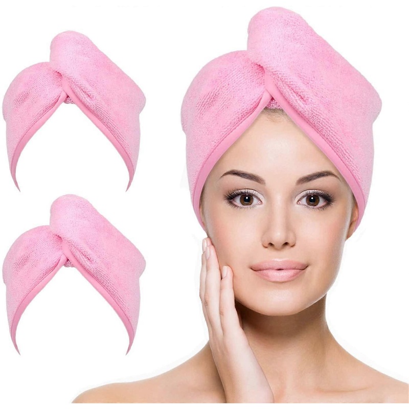 2024Microfiber Hair Towel Wrap for Women, 2 Pack 10 inch X 26 inch, Super Absorbent Quick Dry Hair Turba