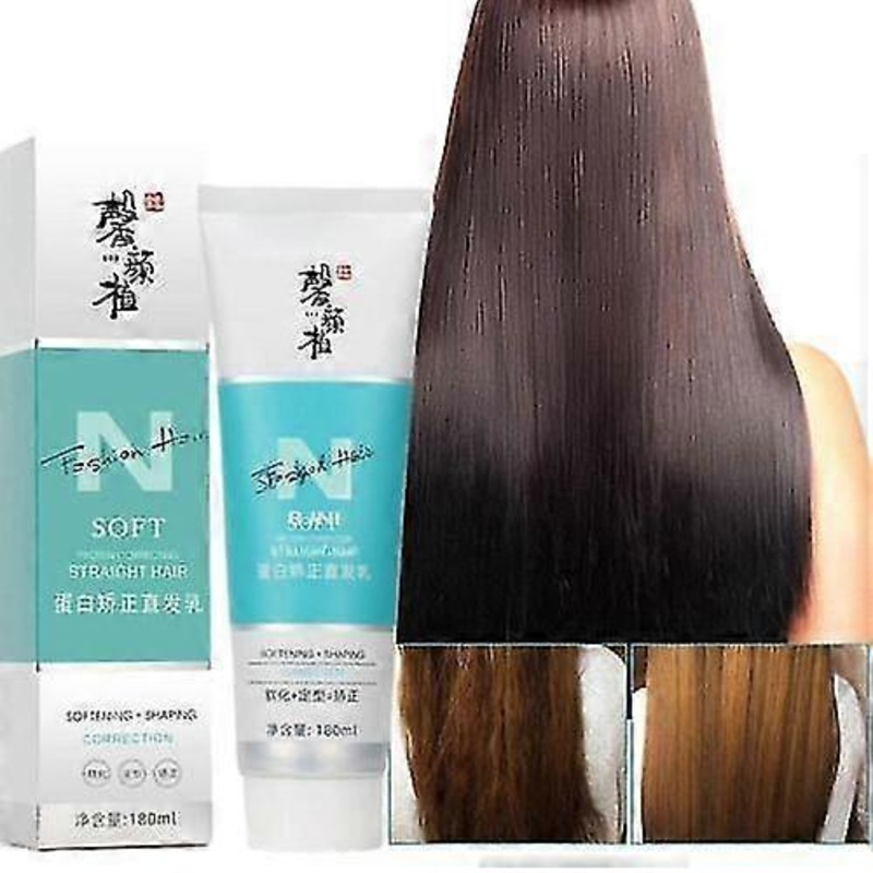 Protein Correcting Hair Straightening Cream, Silk Gloss Hair Straightening Cream Nourishing Smoothing Hair Straightener Cream Permanent Protein Correc