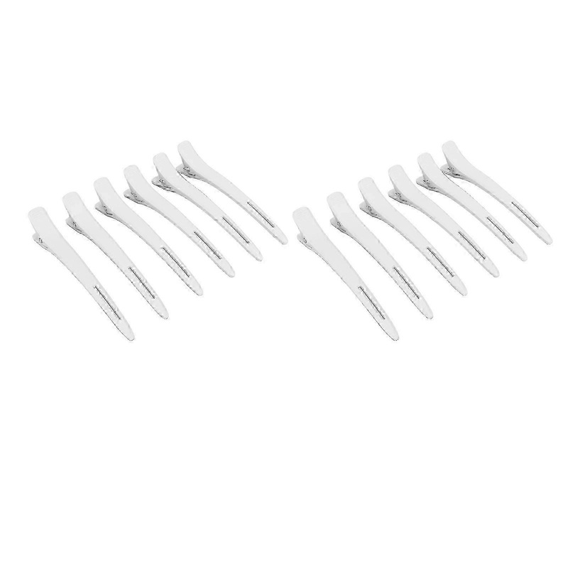 Sectioning Precision Hair Tools, Comfortable Grip with No Crease, 12Pcs White Hair Clips for Salon & Home Styling, Versatile Professional Hairdresser