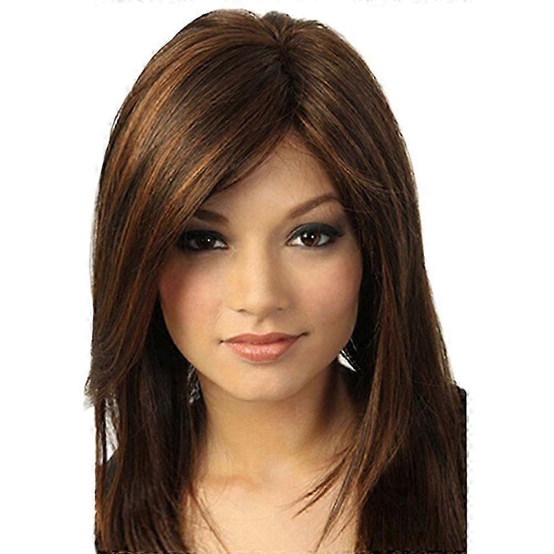 2025 Brown Girl Natural Party Wig, Long Full Straight Hair, Fashion Synthetic Wig