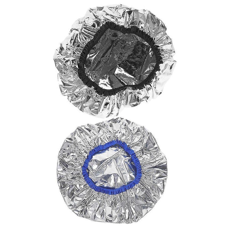 2pcs Aluminum Foil Conditioning Caps Hair Processing Shower Caps Hair Dye Foil Caps Heated Shower Hats for Salon Home Use
