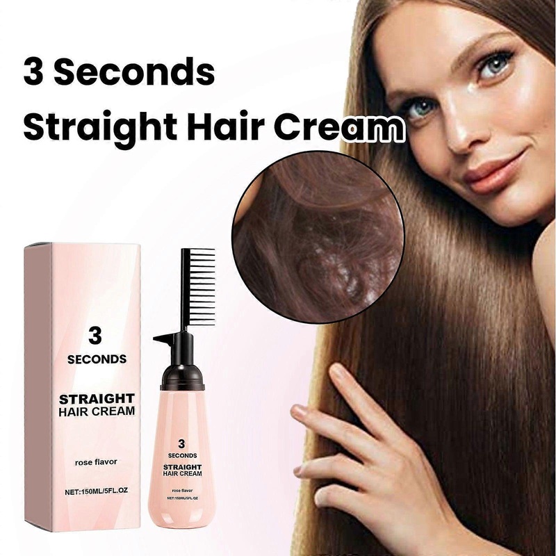3-Second Hair Straightening Cream  2024 New Hair Straightening Cream With Comb Straightening Cream For And Nourishing Hair For Dry Hair Effective Just