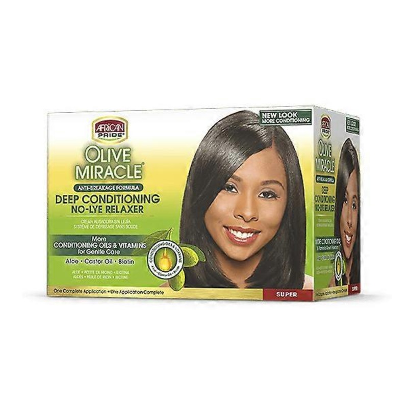 African Pride Olive Miracle Anti-Breakage Deep Conditioning Hair Relaxer Super