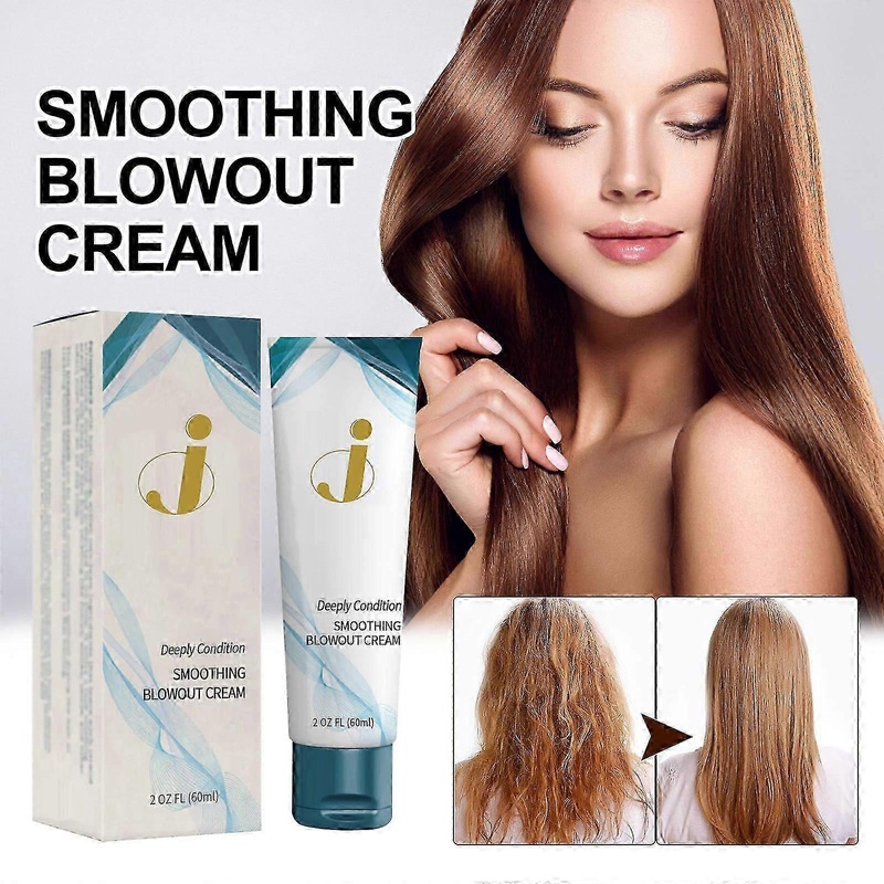 Hair Straightener Cream, Hair Protein Correcting Straightening Cream, Deeply Condition Smoothing Blowout Cream Nourishing Hair