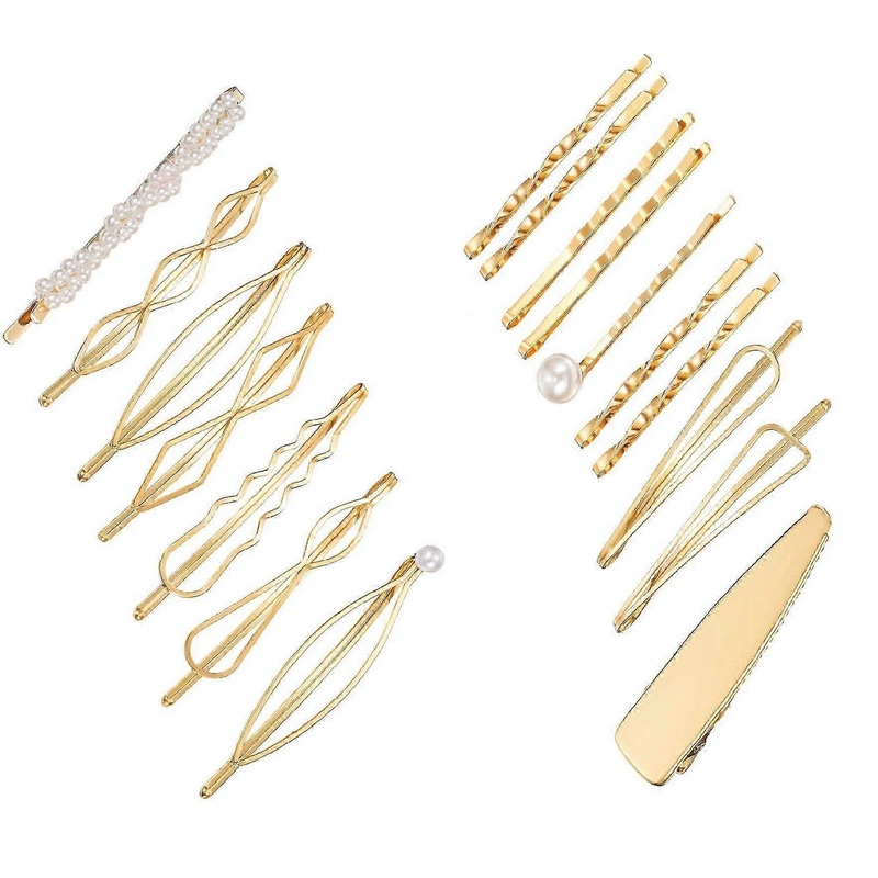 Metal Hair Accessories For Women, Combining Practicality And Style, Geometric Designs Including Pearl, Triangle, Rhombus, Infinity For A Unique Look 2