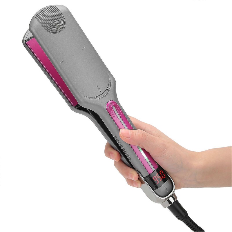 Professional Hair Straightening Ceramic Heating Plate Straightener LCD Display Hairdressing Tool