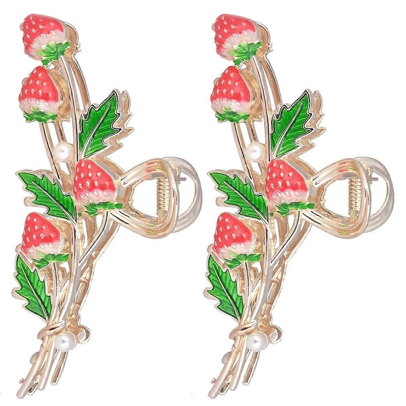 Strawberry Claw Clip, Fashion Hair Accessories with Non-Slip Strong Hold, Unique Design Strawberry Accessories for Women & Girls