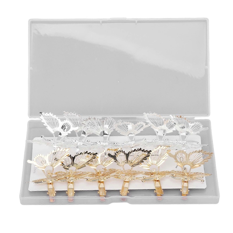 12pcs Metal Butterfly Hair Clips Vivid Delicate Metallic Hollow Butterfly Hair Pins for Women Girls Hair Styling