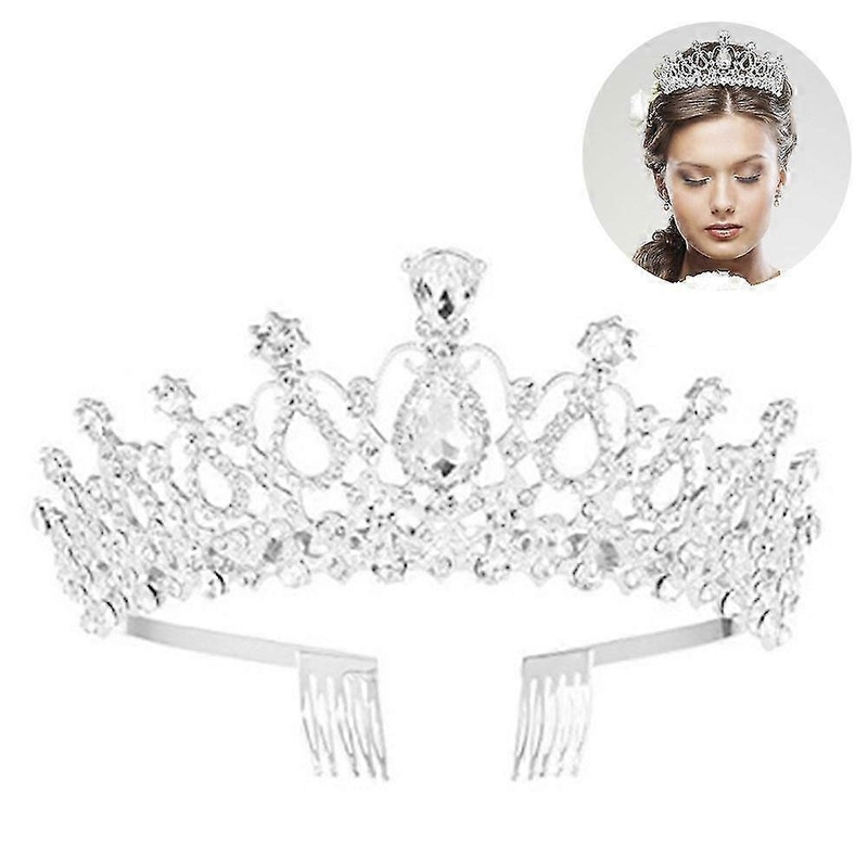 2025 Princess Tiaras, Crystal Wedding Headband, Alloy Non-slip Design, Bridal Crown For Women, Party Accessories, Gift Idea, Free Size, Elegant Shine