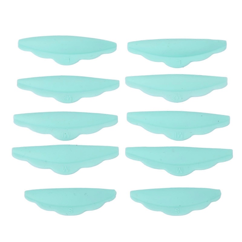 5 Pairs Silicone Eyelash Perm Pads Green S M M1 M2 L Reusable