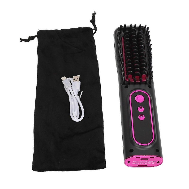 Hair Straightener Brush Cordless USB Rechargeable Fast Heating Frizz Control Professional Hair Strai