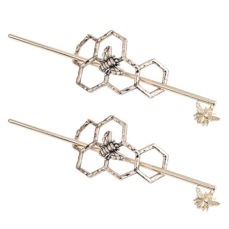 Minimalist delicate metal hair bar Fork bobby pin Hollow geometric bee bobby pin