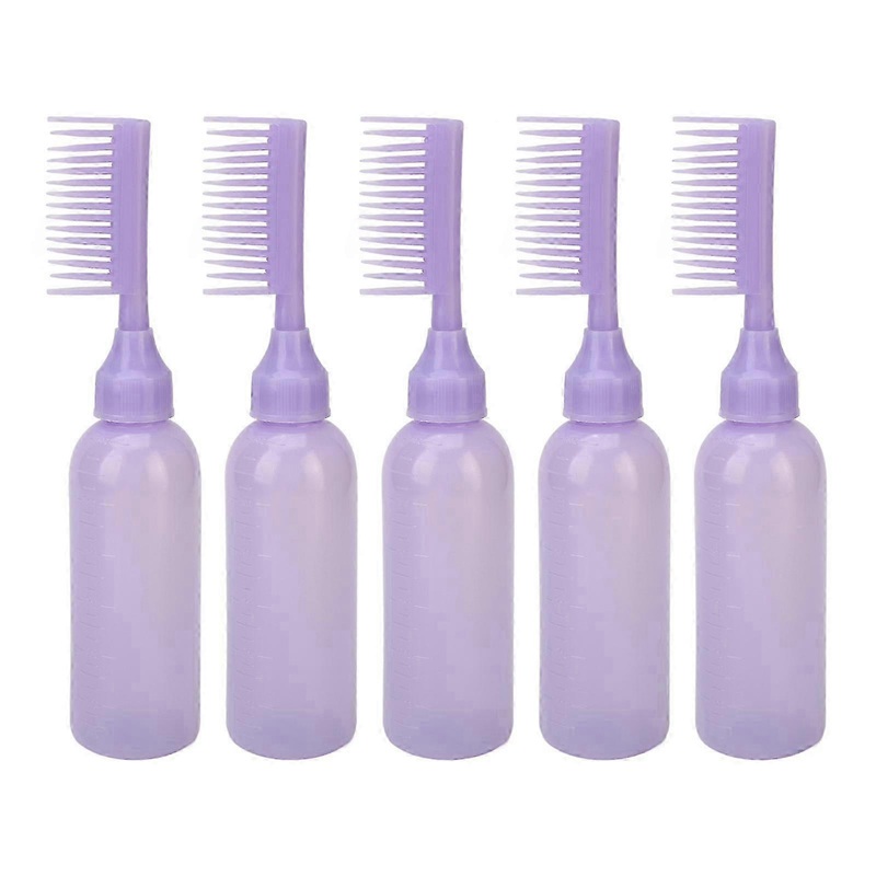 Salon-Grade Hair Dye Bottle, Ingenious Design Root Comb Applicator Bottle, Great Choice & Premium Quality Purple PE Material Hair Dye Salon Care 6oz,