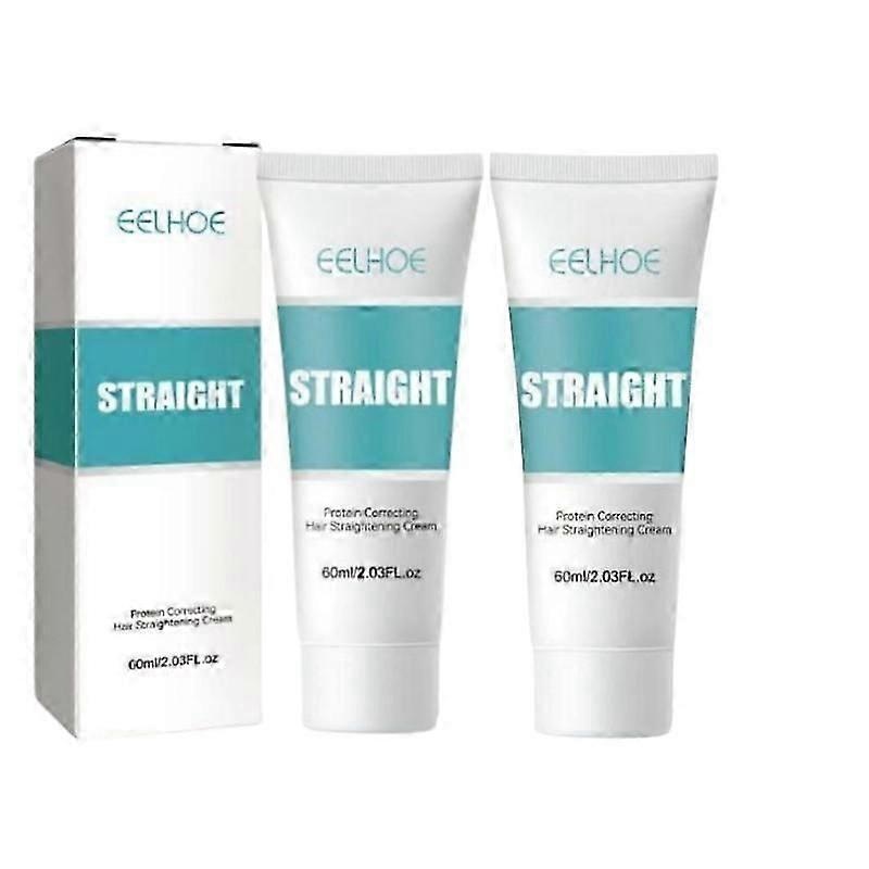 2-Pack Protein Hair Straightening Cream with Collagen, Silk & Gloss Formula for Fast Smoothing and Nourishment in the UK