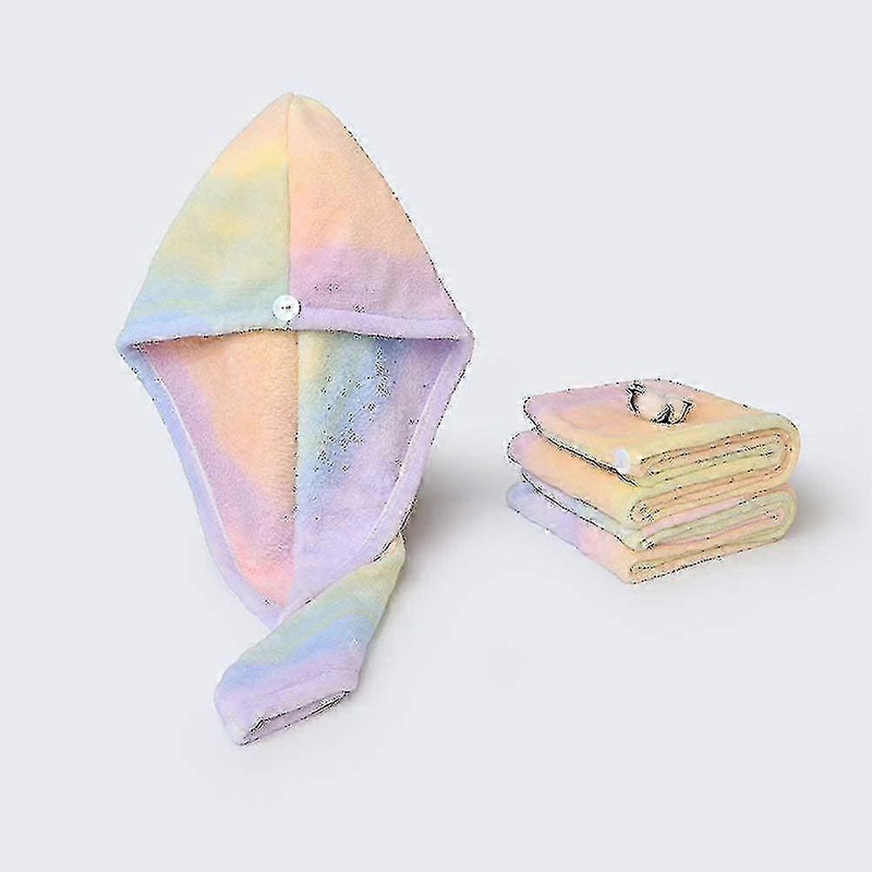 2025 Microfiber Hair Drying Wrap Towel For Women Turban Fast Dry,Hair Towel With Button