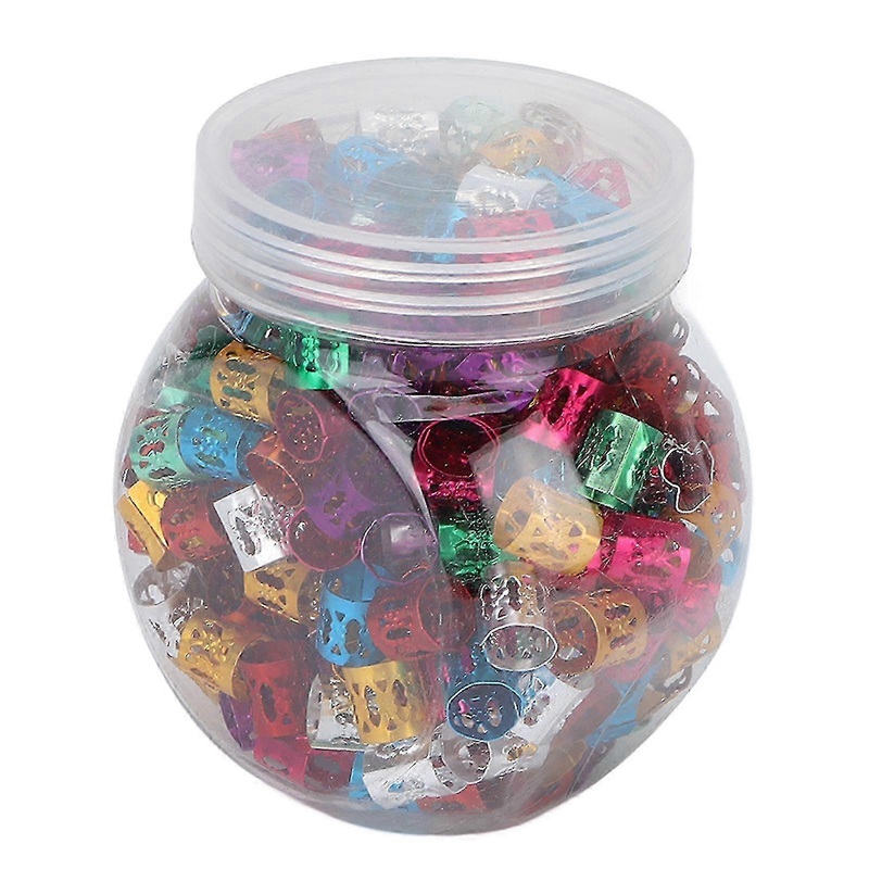 250pcs 8x9mm Alloy Hair Dreadlocks Beads Colorful Exquisite Patterns Hair Pendants Decoration Clips