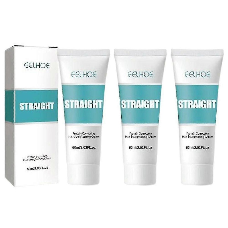 5pcs Hair Straightener Cream Permanent Protein Correcting Hair Straightening Cream Straight Hair Rebonding Cream