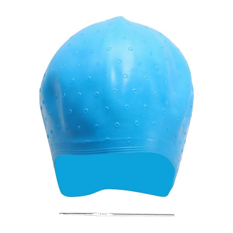 Blue Silicone Hair Highlights with Needle Hair Coloring Hair Dyeing Tools for Barber Shop Salon