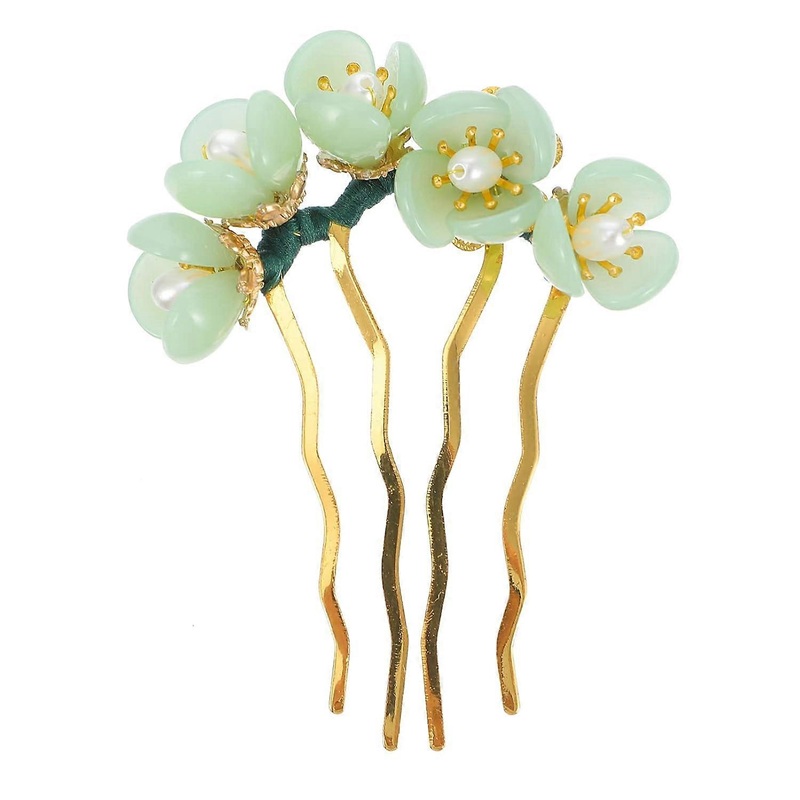 Simple But Elegant Hair Accessories For Women, Decorative And Elegant Jade Hair Pins With Stylish Appearance Design And Retro And Elegant Alloy