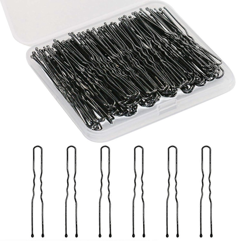 Wavy U Shape Design U Shaped Hair Pins, Firm Hair Hold, Reusable Metal Construction, All Hair Types, Comfortable Wear, Storage Box Included