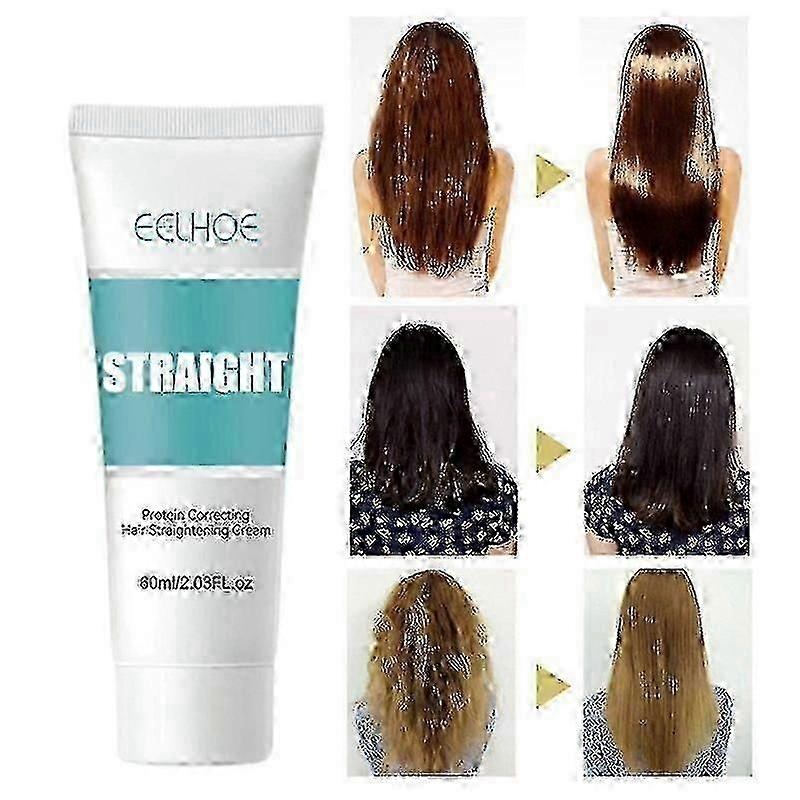 3pcs Hair Straightener Cream Permanent Protein Correcting Hair Straightening Cream Straight Hair Rebonding Cream