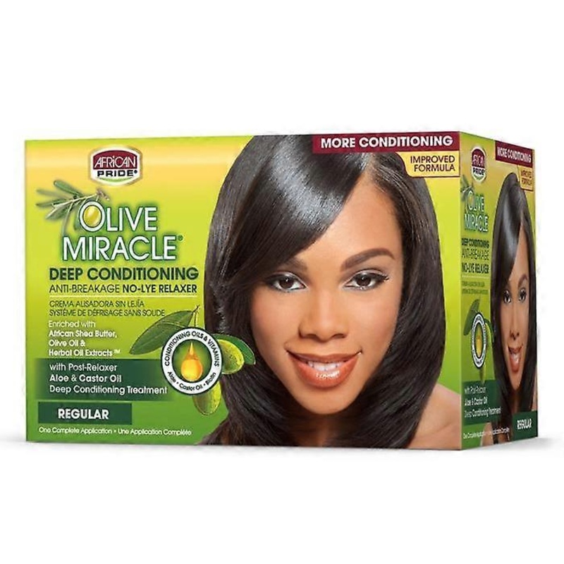 African Pride Olive Miracle Anti-Breakage Deep Conditioning Hair Relaxer Regular