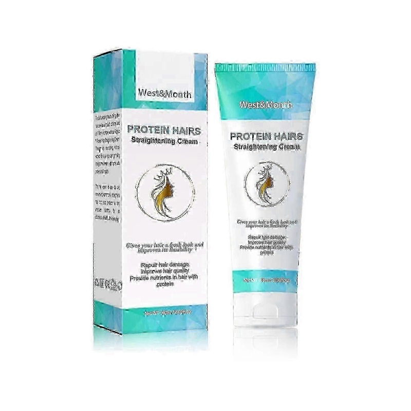 West&Month Protein Hair Straightening Cream, Non-straightening Long-lasting Styling Repair Damage