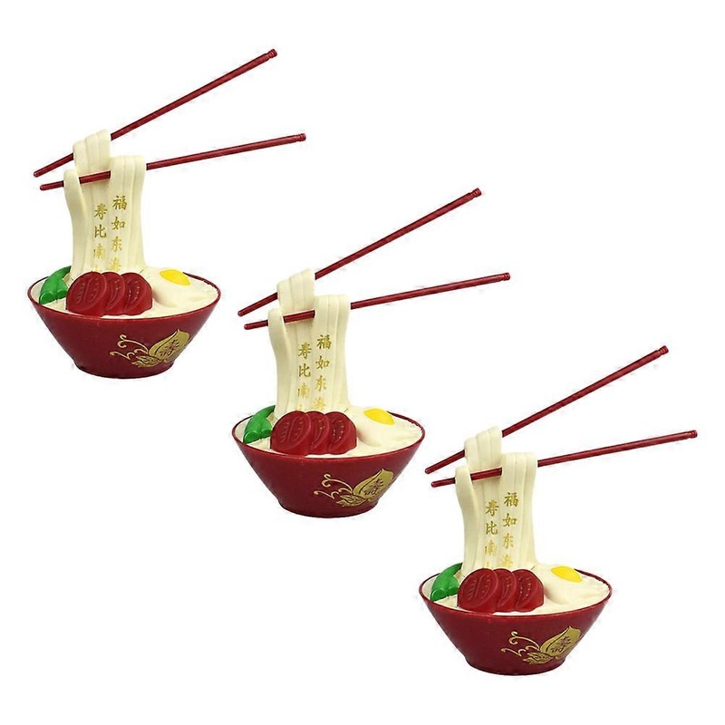 3Pcs Longevity Noodles Model Decor Longevity Noodles Cake Decor Birthday Cake Adornment