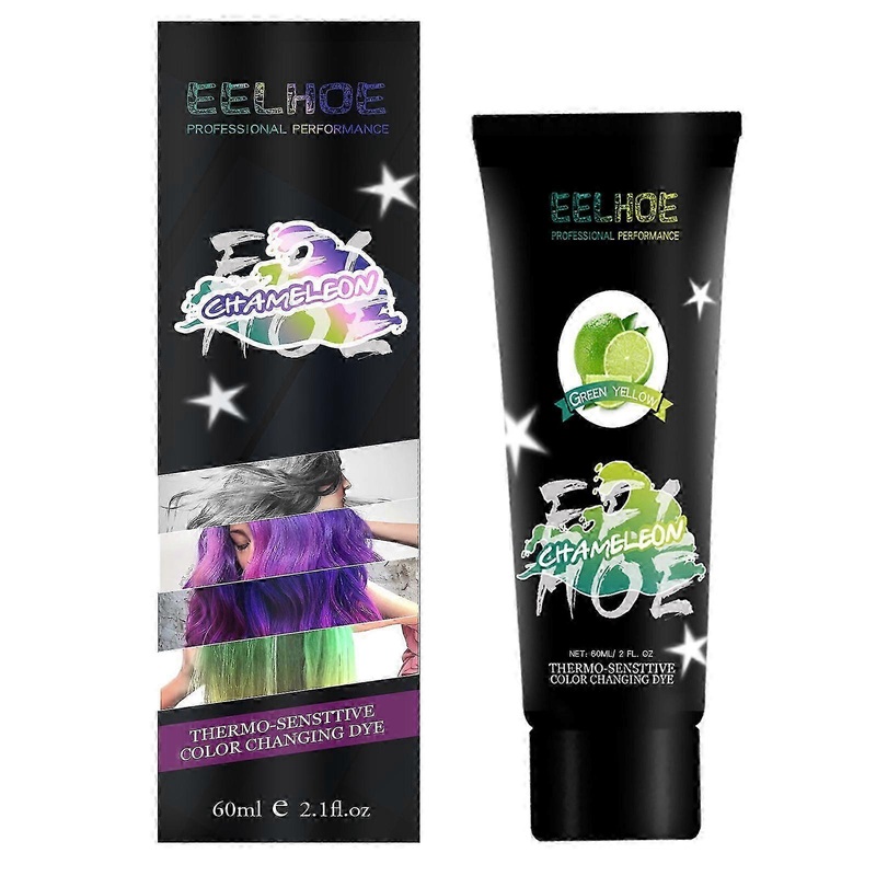 60ml Non Permanent Hair Tint Thermochromic Color Changing Wonder Hair Dye, Multicolor Hair Pigment Temporary, for Halloween Cosplay