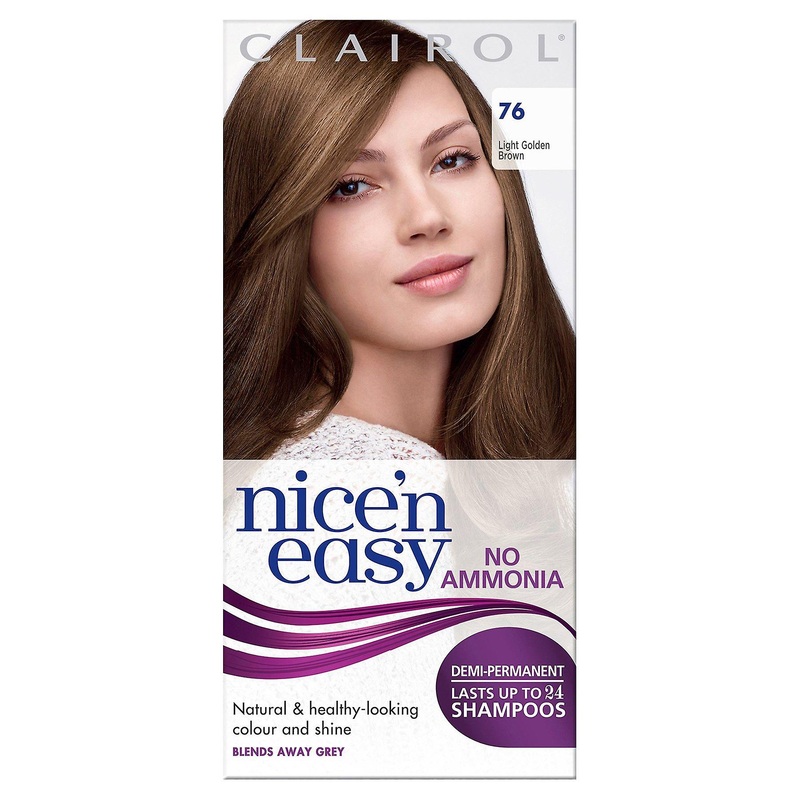 Clairol Nice & Easy Hair Colour Dye No Ammonia – 76 Light Gold Brown